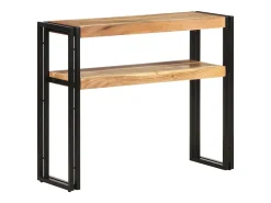Mesa consola de madera maciza de acacia 90x30x75 cm