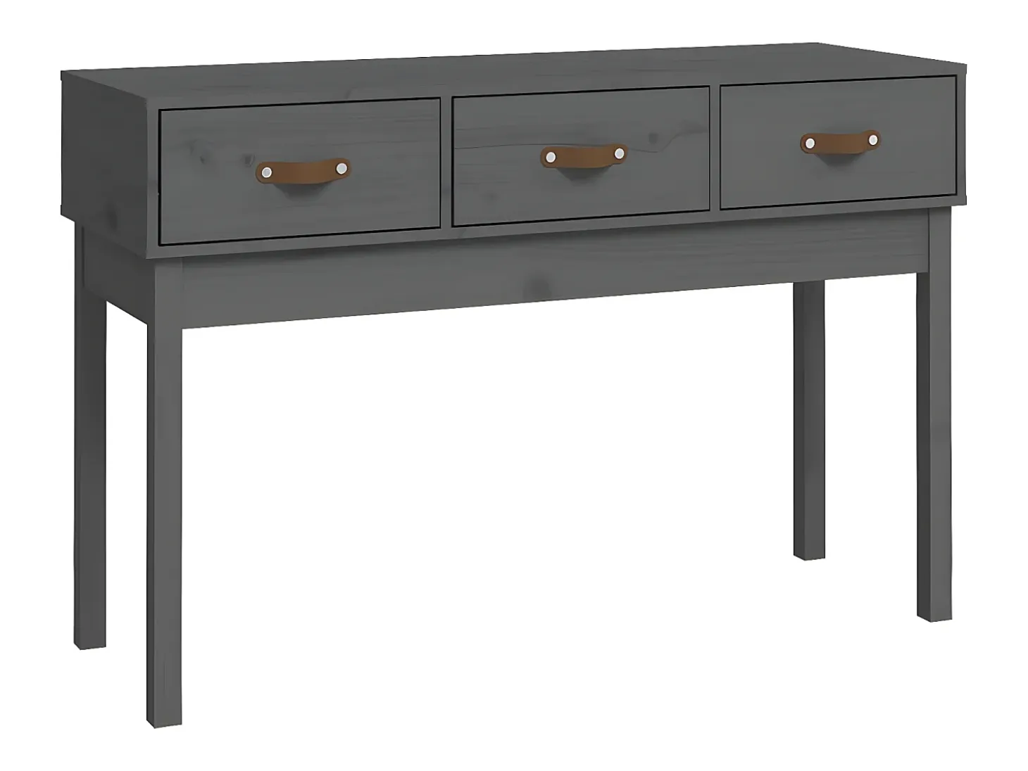 Mesa consola de madera maciza de pino gris 114x40x75 cm
