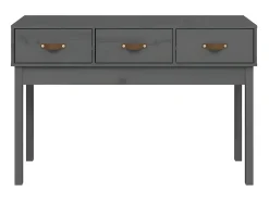 Mesa consola de madera maciza de pino gris 114x40x75 cm