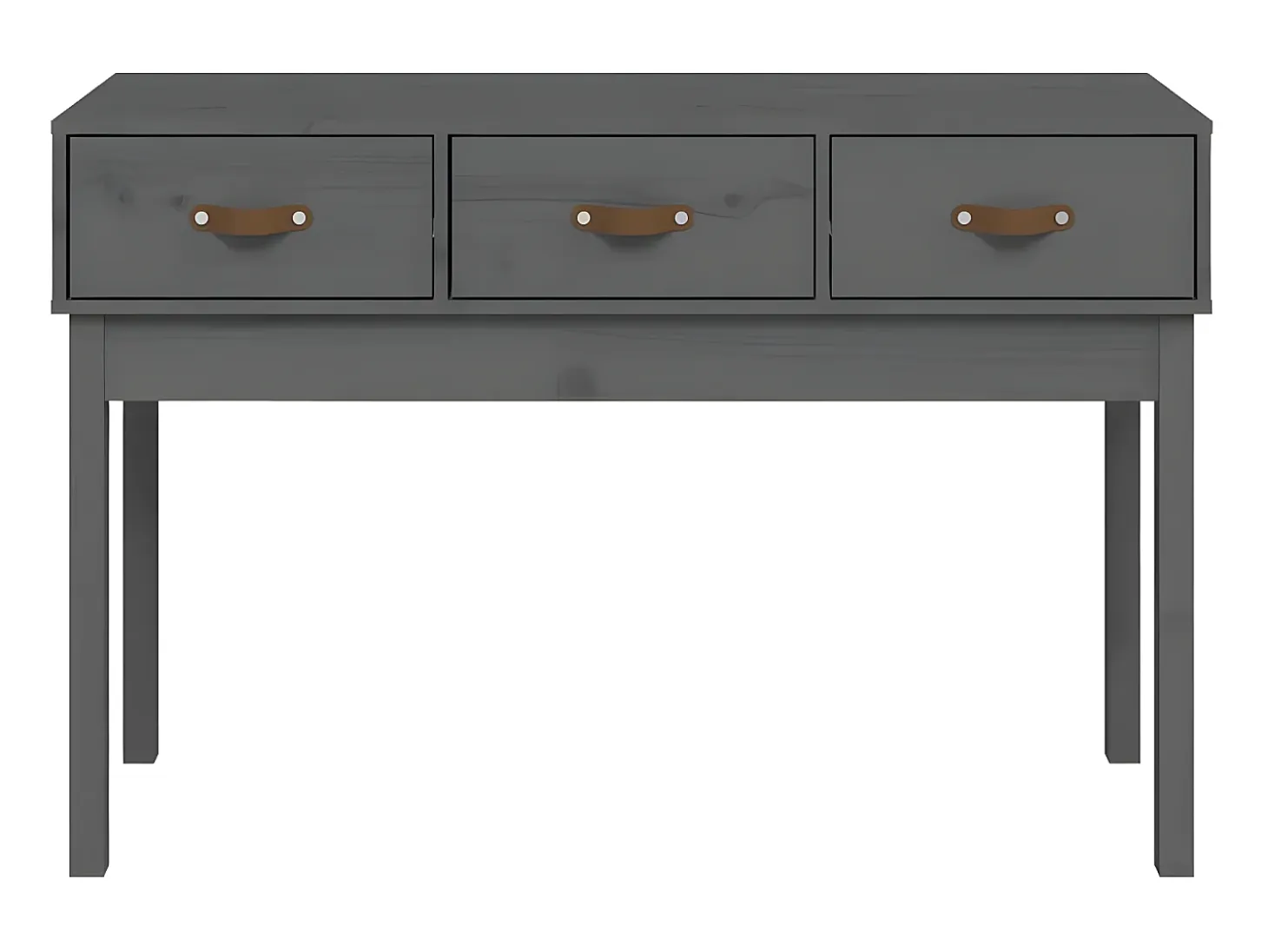 Mesa consola de madera maciza de pino gris 114x40x75 cm