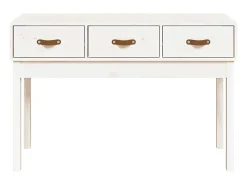 Mesa consola de madera maciza de pino blanco 114x40x75 cm