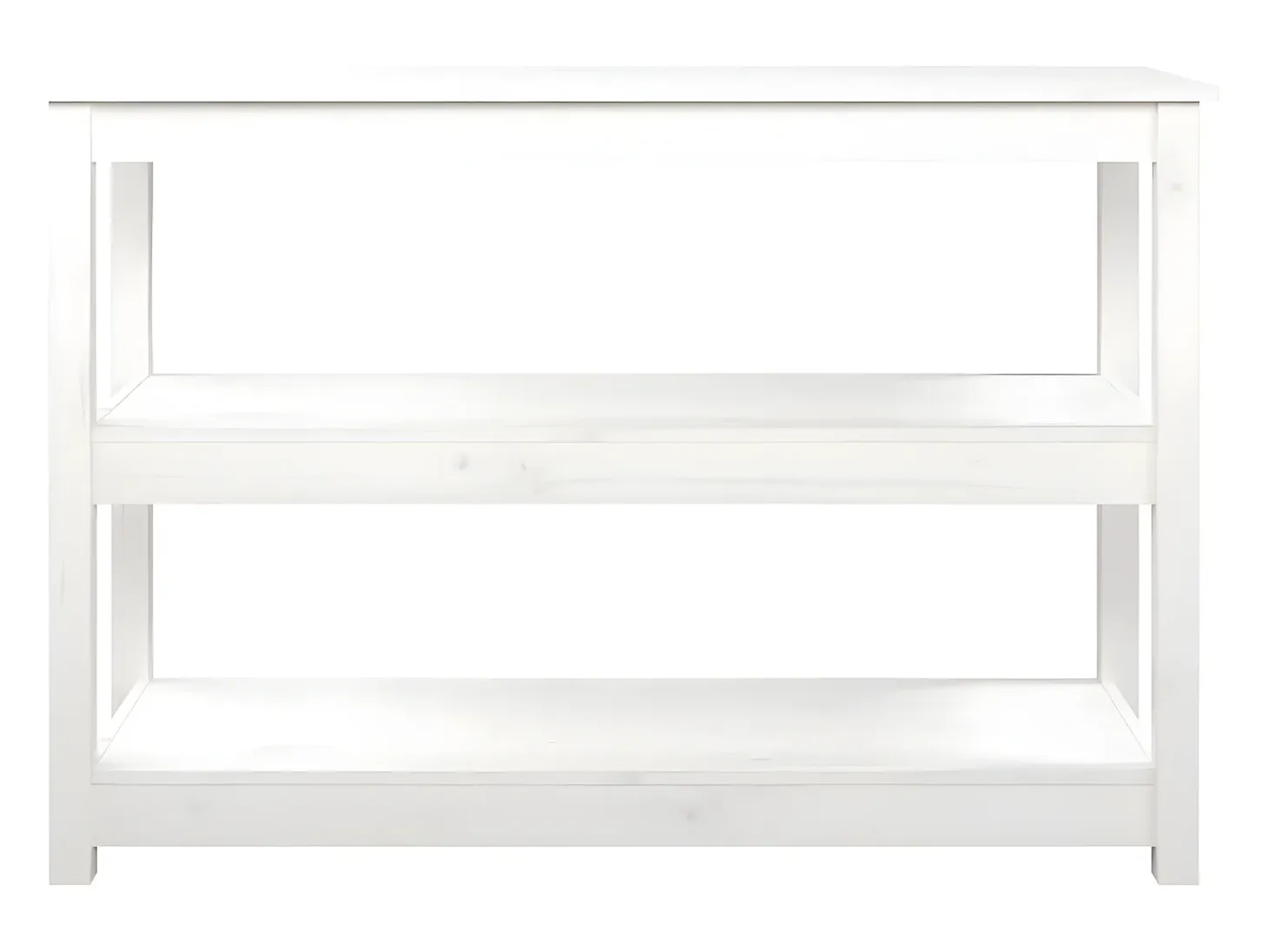 Mesa consola de madera maciza de pino blanco 110x40x74 cm ES463474