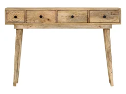 Mesa consola de madera maciza de mango 110x30x75 cm