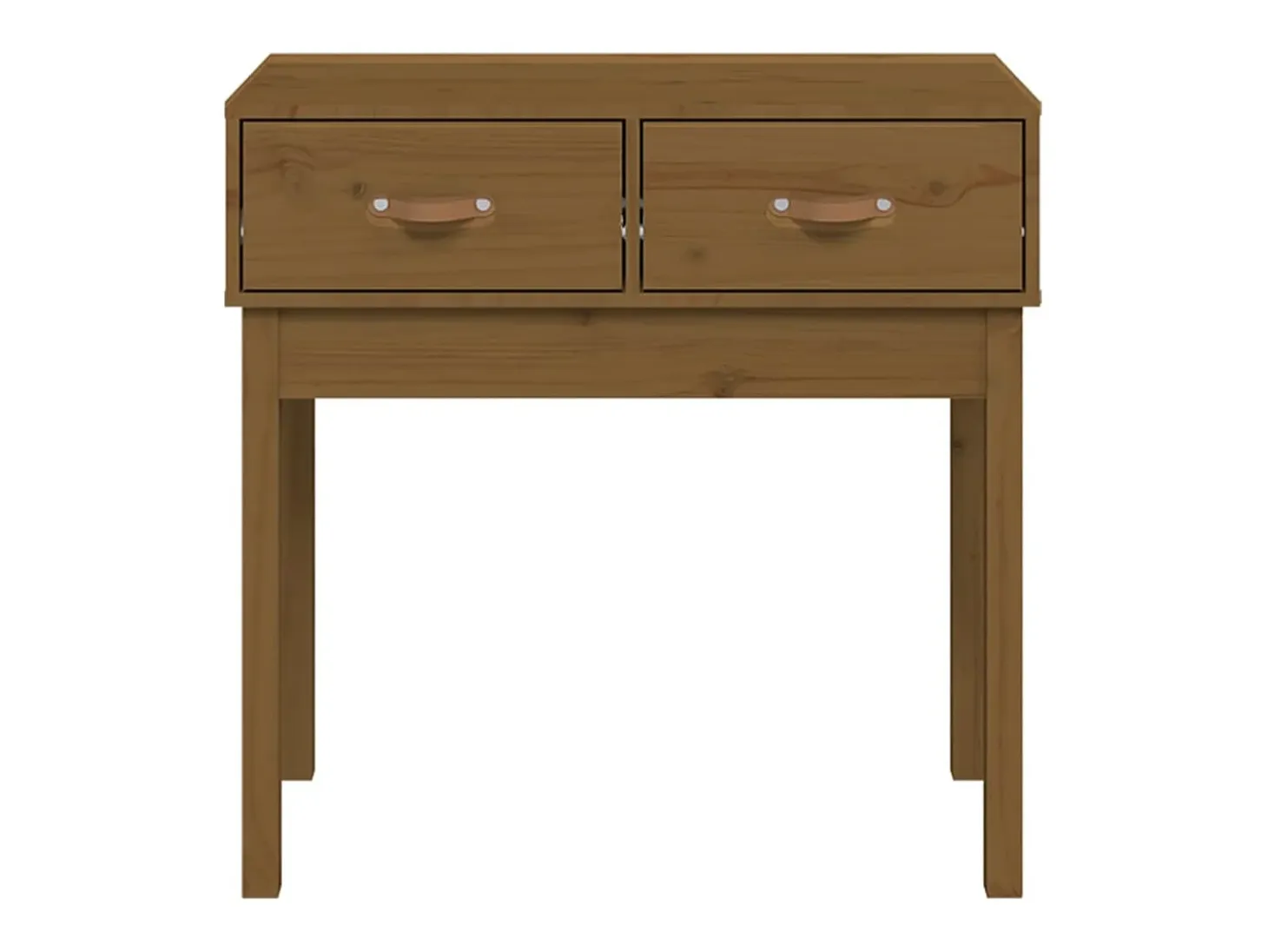 Mesa consola de madera maciza de pino marrón miel 76,5x40x75 cm