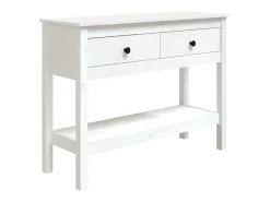 Mesa consola de madera maciza de pino blanco 100x35x75 cm