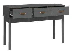 Mesa consola de madera maciza de pino gris 114x40x75 cm ES402712
