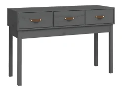 Mesa consola de madera maciza de pino gris 114x40x75 cm ES402712