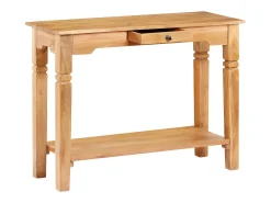 Mesa consola de madera maciza de acacia 100x40x76 cm ES711380