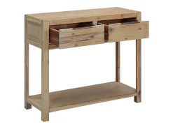 Mesa consola de madera maciza de acacia 82x33x73 cm