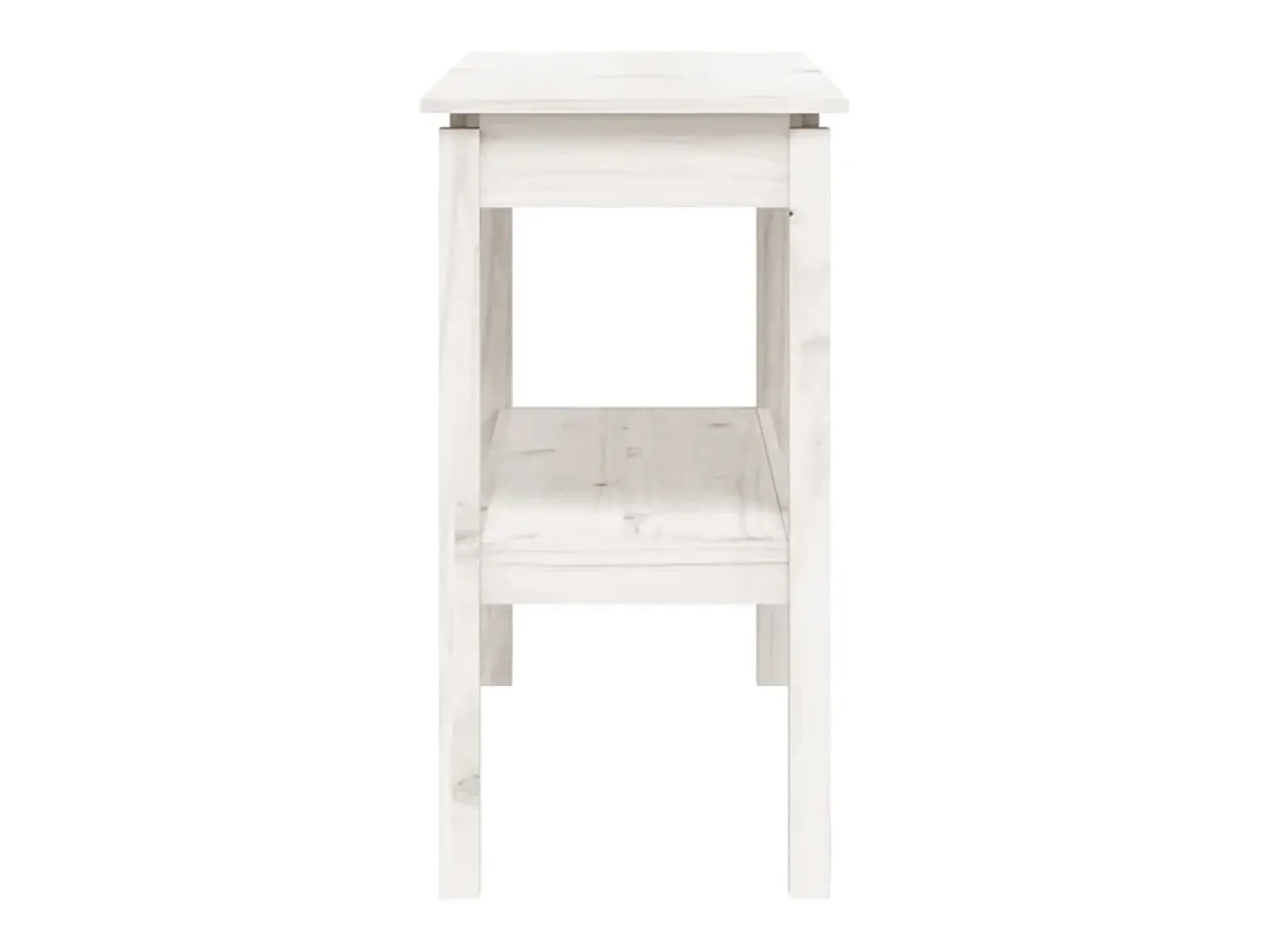 Mesa consola de madera maciza de pino blanco 110x40x75 cm ES827714