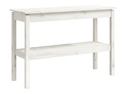 Mesa consola de madera maciza de pino blanco 110x40x75 cm ES827714