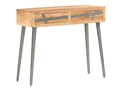 Mesa consola de madera maciza de acacia 90x30x75 cm