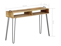 Mesa consola de madera maciza de mango 115x35x76 cm