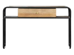 Mesa consola de madera maciza de mango 118x30x75 cm