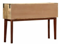 Mesa consola de madera maciza de mango rugosa 115x30x76 cm