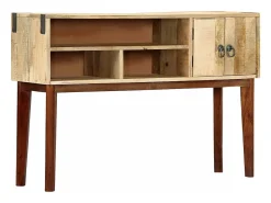 Mesa consola de madera maciza de mango rugosa 115x30x76 cm