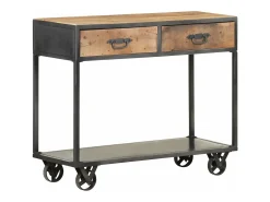 Mesa consola de madera maciza reciclada 90x35x74 cm
