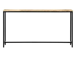 Mesa consola de madera maciza de mango en bruto 140x35x76 cm