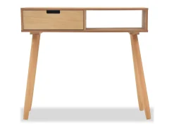Mesa consola de madera maciza de pino 80x30x72 cm marrón