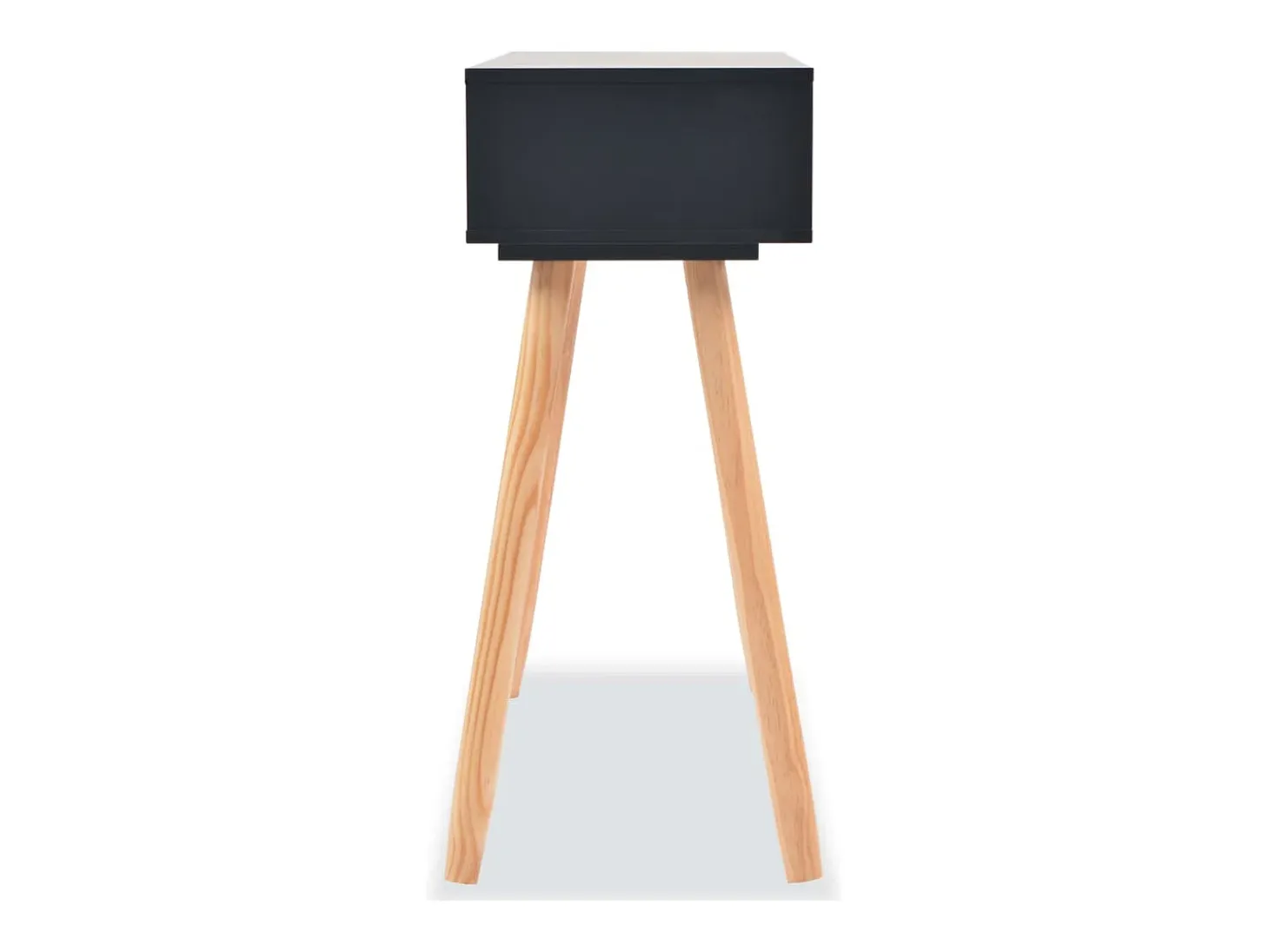 Mesa consola de madera maciza de pino 80x30x72 cm negra