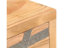 Mesa consola de madera maciza de acacia 90x30x75 cm