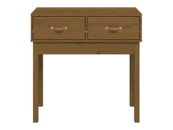 Mesa consola de madera maciza de pino marrón miel 76,5x40x75 cm ES174715