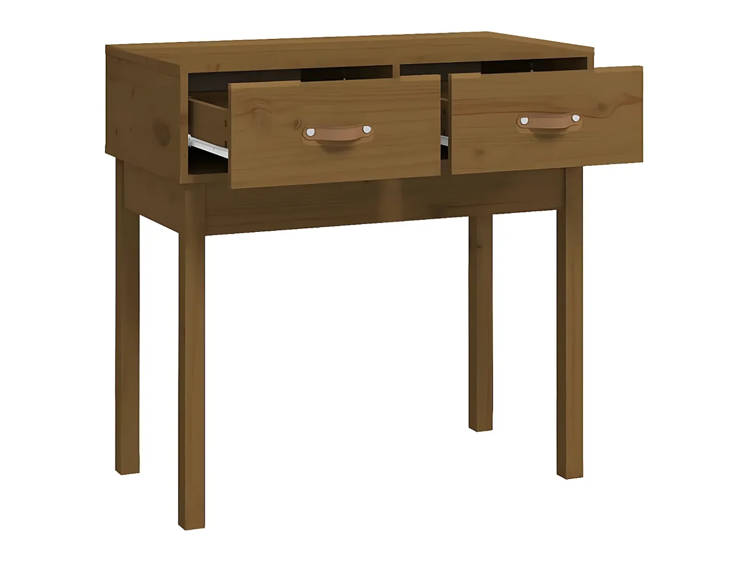 Mesa consola de madera maciza de pino marrón miel 76,5x40x75 cm ES174715