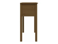 Mesa consola de madera maciza de pino marrón miel 70x35x75 cm