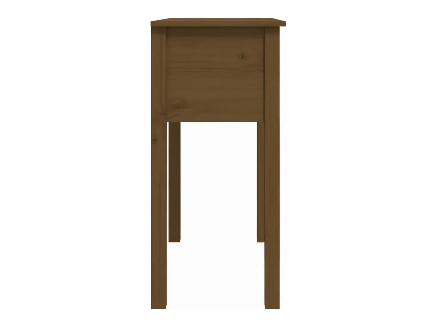 Mesa consola de madera maciza de pino marrón miel 70x35x75 cm