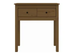Mesa consola de madera maciza de pino marrón miel 70x35x75 cm