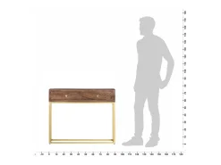 Mesa consola de madera maciza de mango 90x30x75 cm