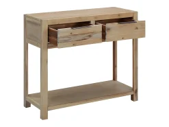 Mesa consola de madera maciza de acacia 82x33x73 cm ES480949