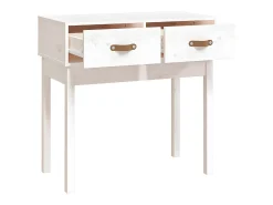 Mesa consola de madera maciza de pino blanco 76,5x40x75 cm ES139175