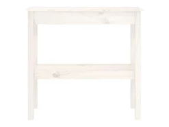 Mesa consola de madera maciza de pino blanco 80x40x75 cm