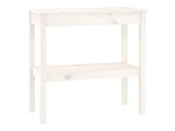 Mesa consola de madera maciza de pino blanco 80x40x75 cm