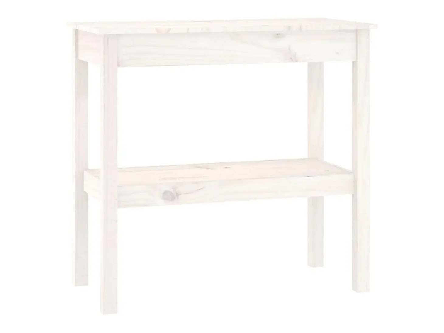 Mesa consola de madera maciza de pino blanco 80x40x75 cm