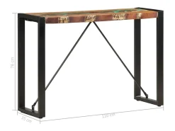 Mesa consola de madera maciza reciclada 110x35x76 cm