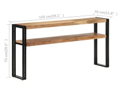 Mesa consola de madera maciza de acacia 150x30x75 cm ES135890