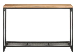 Mesa consola de madera maciza de acacia 110x35x75 cm