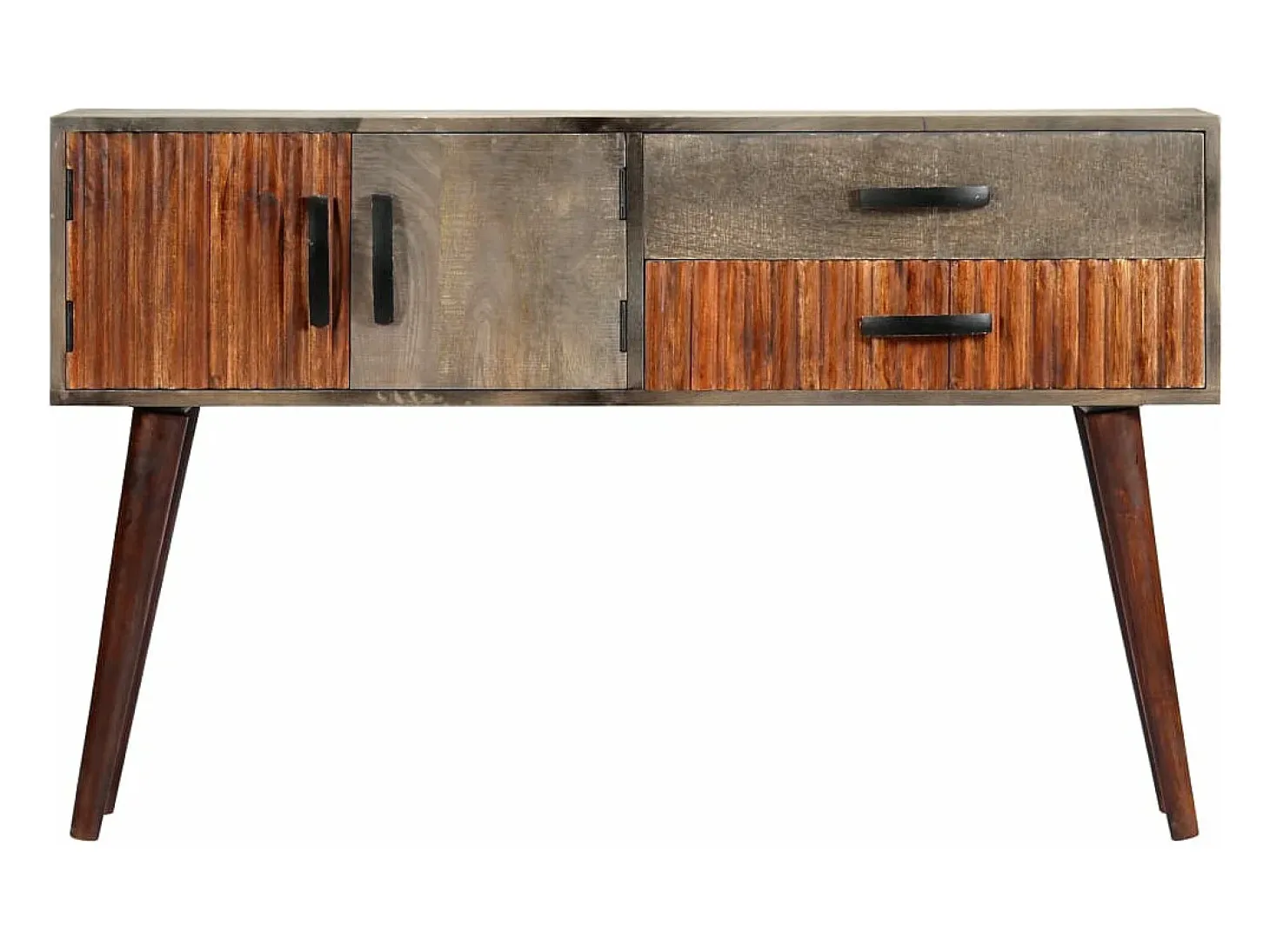 Mesa consola de madera maciza de mango gris 120x35x75 cm