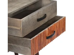 Mesa consola de madera maciza de mango gris 120x35x75 cm