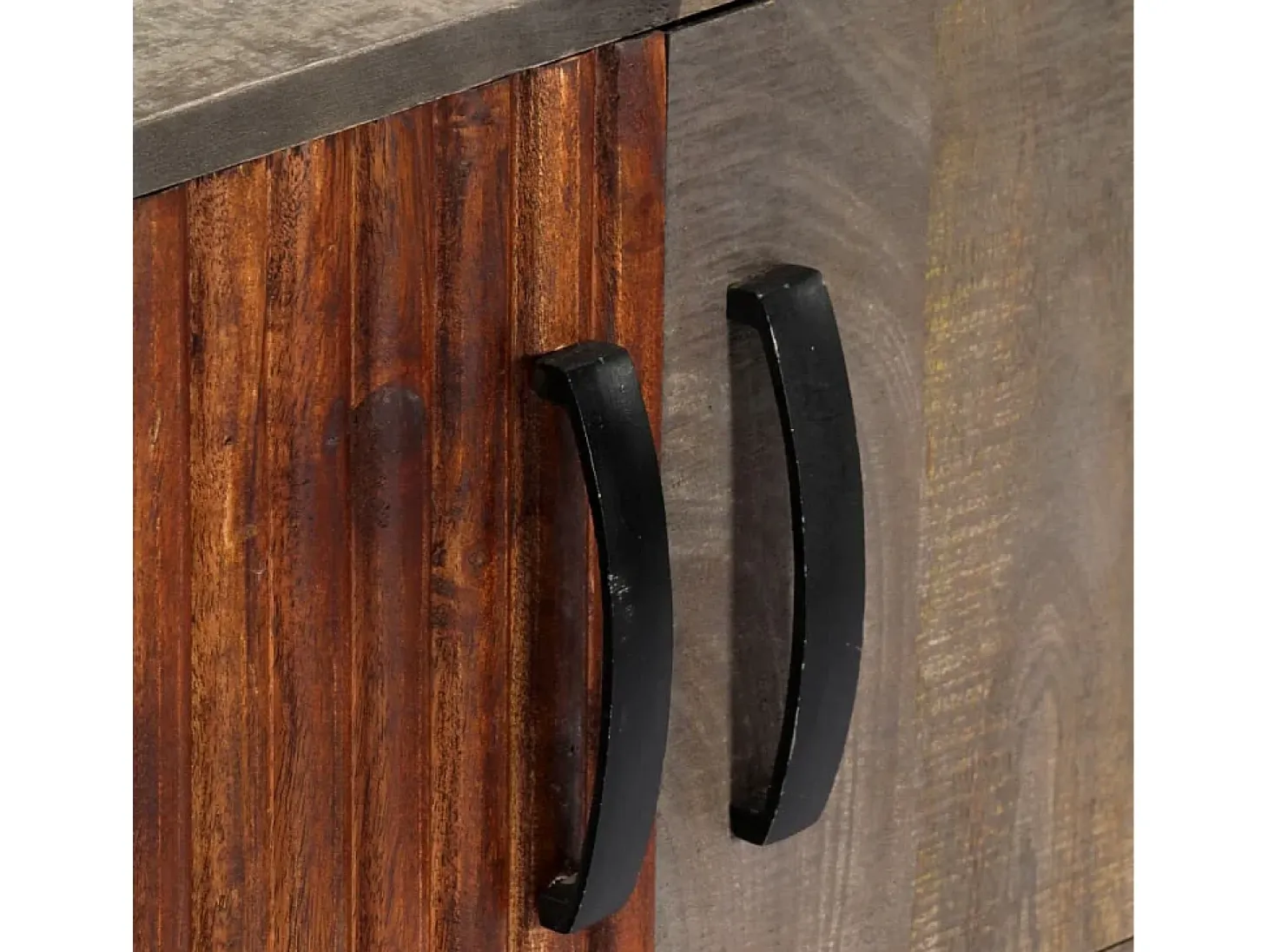 Mesa consola de madera maciza de mango gris 120x35x75 cm
