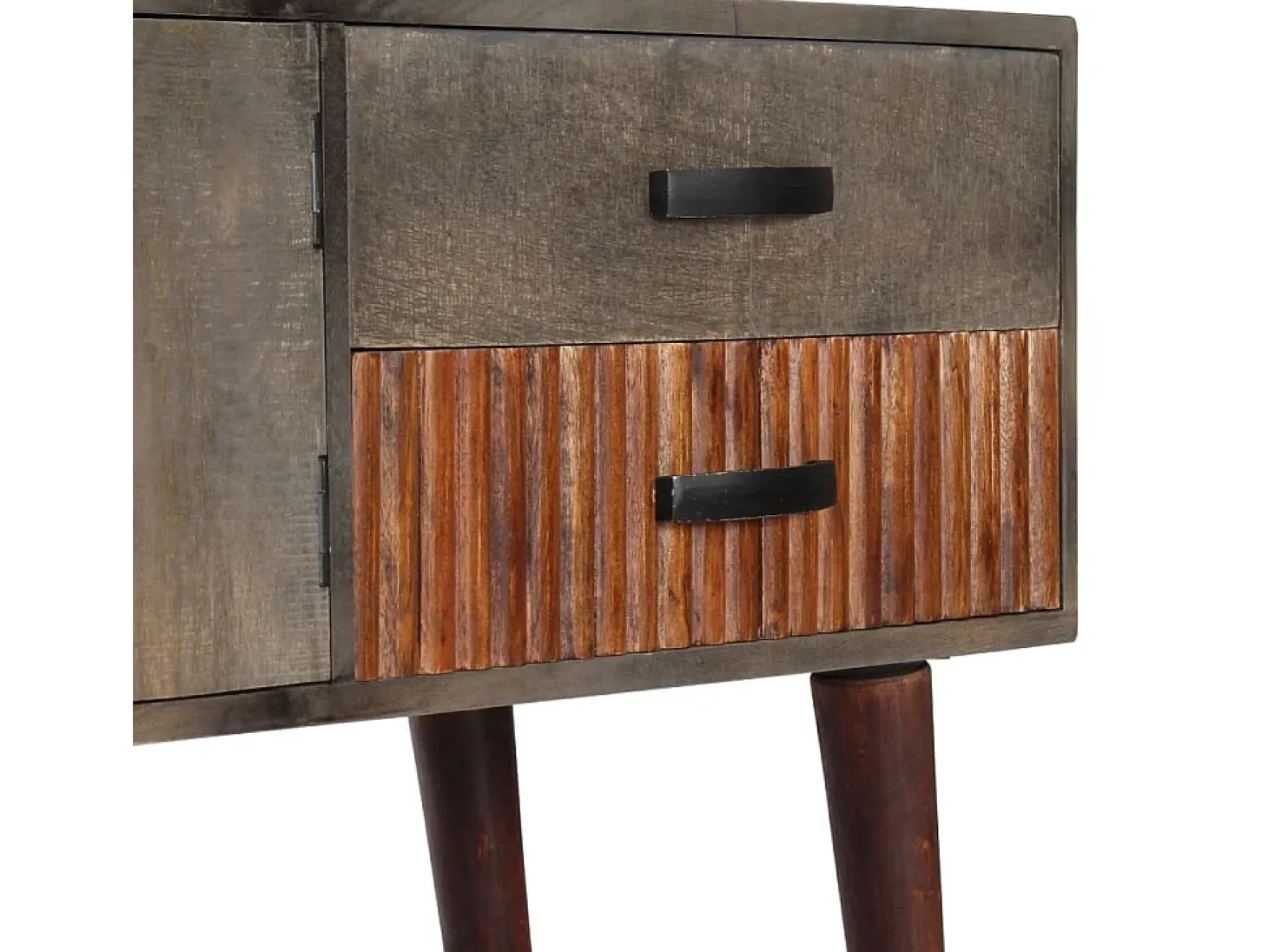Mesa consola de madera maciza de mango gris 120x35x75 cm