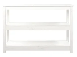 Mesa consola de madera maciza de pino blanco 110x40x74 cm