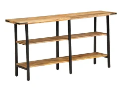 Mesa consola de madera maciza de mango 140x35x70 cm