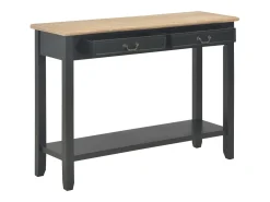 Mesa consola de madera negro 110x35x80 cm ES979266