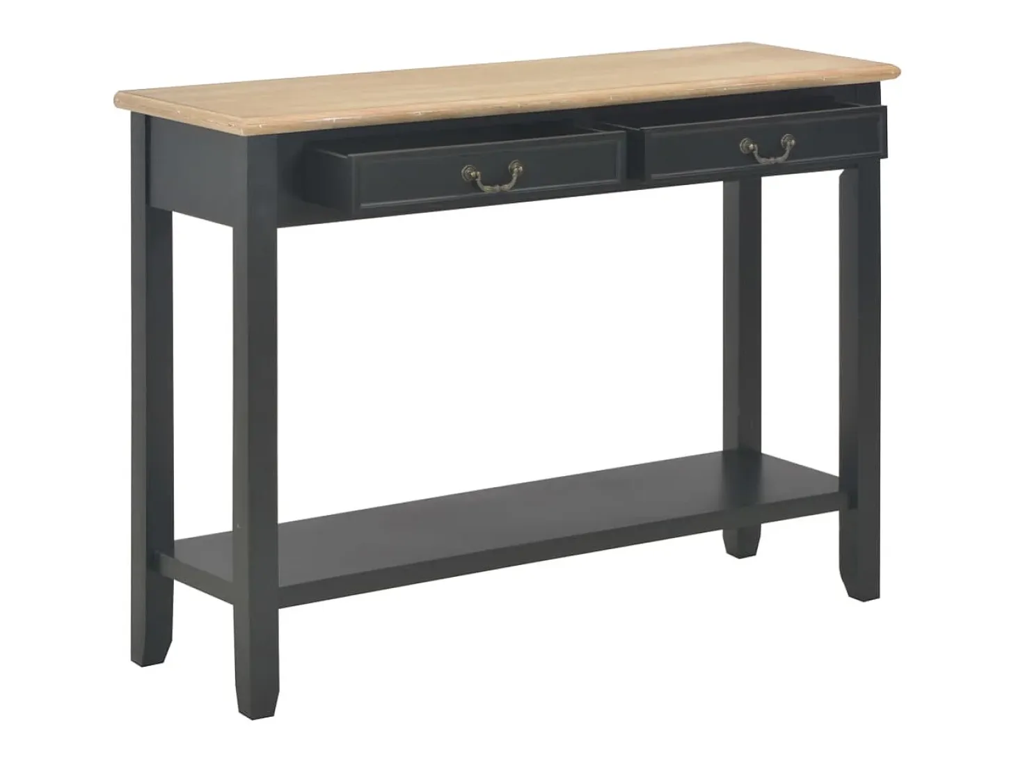 Mesa consola de madera negro 110x35x80 cm ES979266