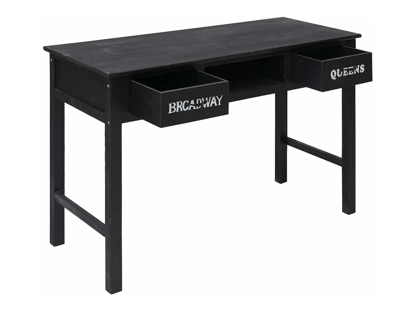 Mesa consola de madera negra 110x45x76 cm