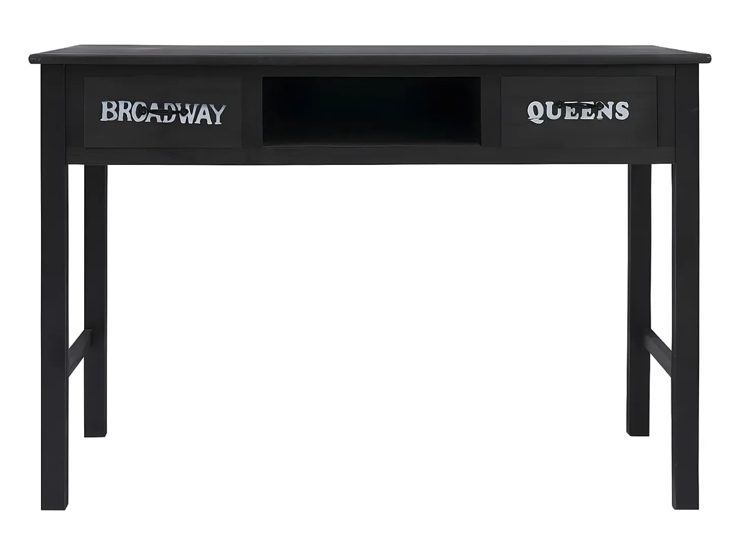 Mesa consola de madera negra 110x45x76 cm ES392842