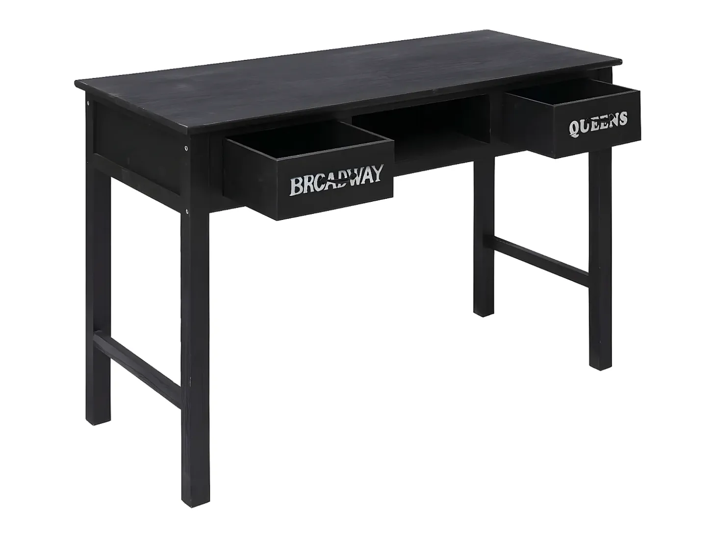 Mesa consola de madera negra 110x45x76 cm ES392842